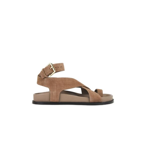 A.EMERY Jalen Slim Sandals Caribou Suede Leather Brown - Picture 2 of 6